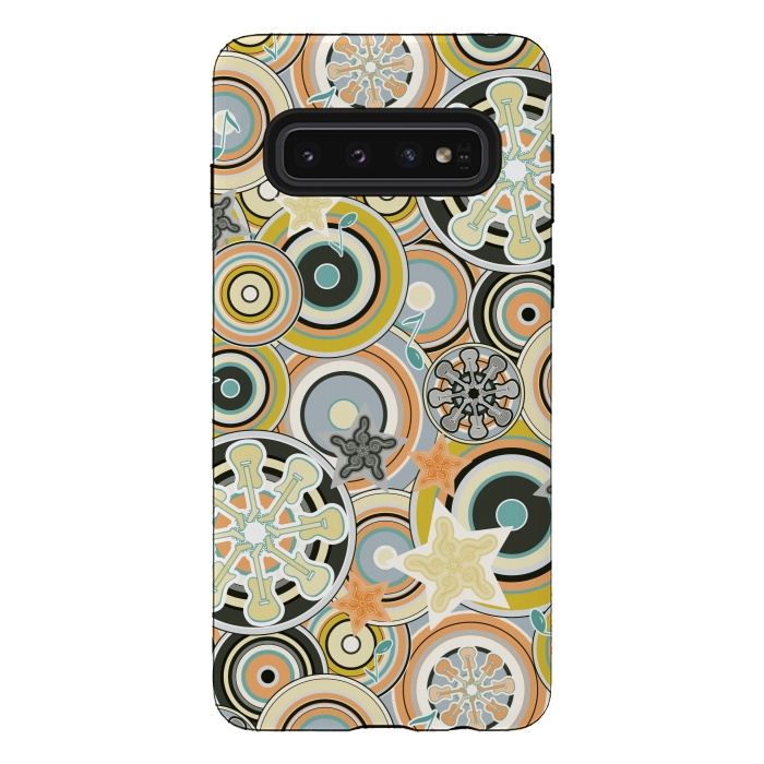 Galaxy S10 StrongFit Glam Boho Rock in Navy and Green by Paula Ohreen