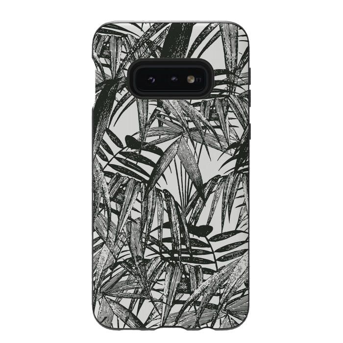 Galaxy S10e StrongFit Vintage Palm Leaves Black And White by Andrea Haase