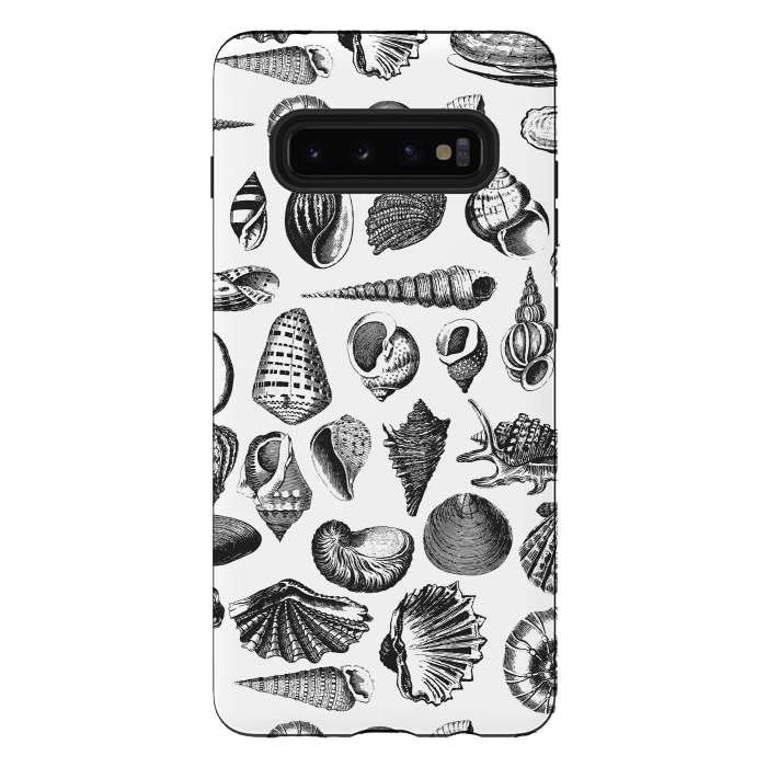 Galaxy S10 plus StrongFit Vintage Seashell Collection Black And White by Andrea Haase