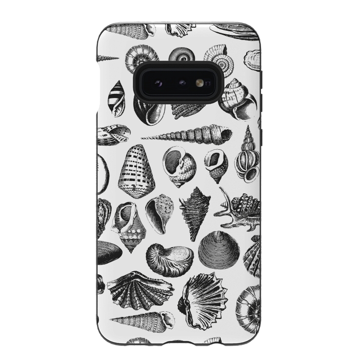 Galaxy S10e StrongFit Vintage Seashell Collection Black And White by Andrea Haase