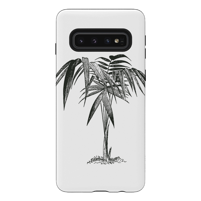 Galaxy S10 StrongFit Black And White Vintage Palm Tree by Andrea Haase