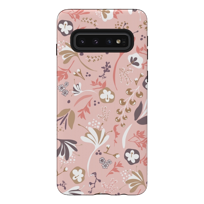 Galaxy S10 StrongFit Beautiful Blooms in Pink and Purple by Paula Ohreen