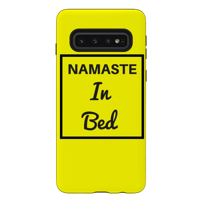 Galaxy S10 StrongFit namaste in bed by MALLIKA