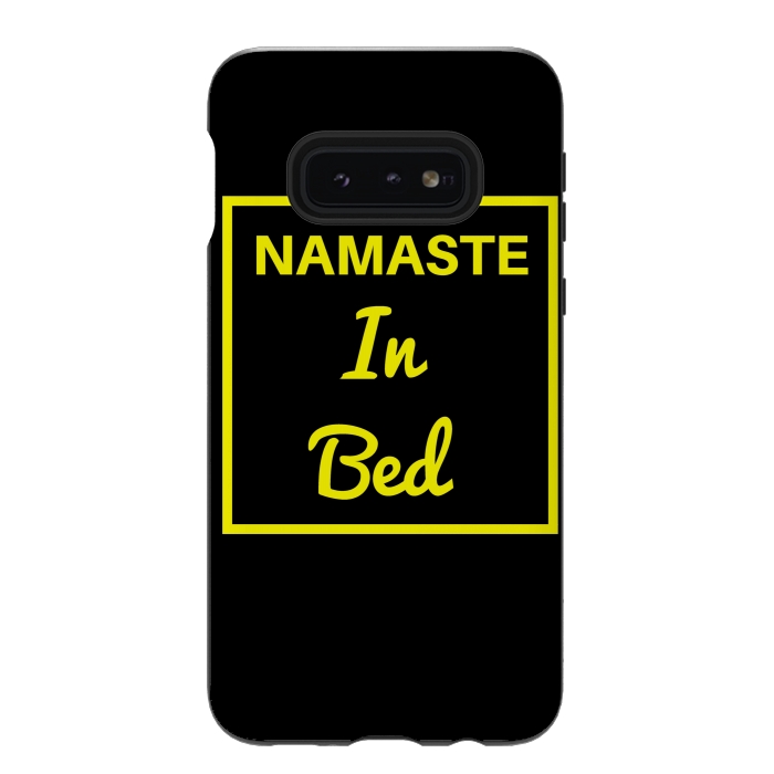 Galaxy S10e StrongFit namaste in bed yellow by MALLIKA