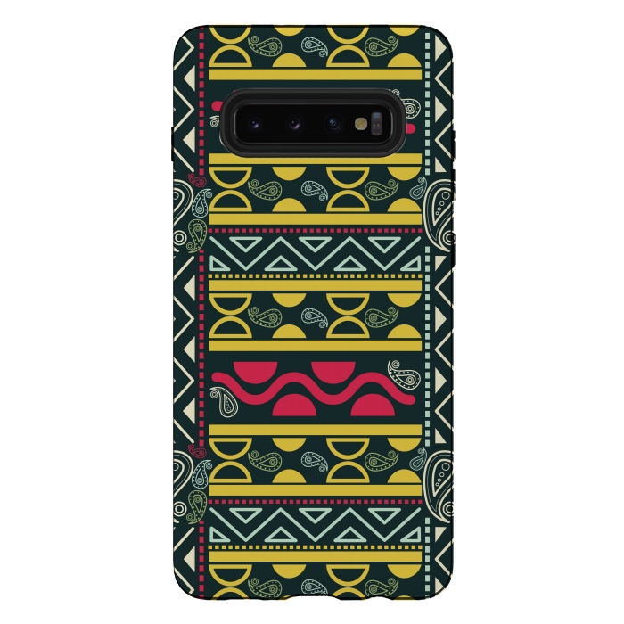 Galaxy S10 plus StrongFit colorful aztec  by TMSarts