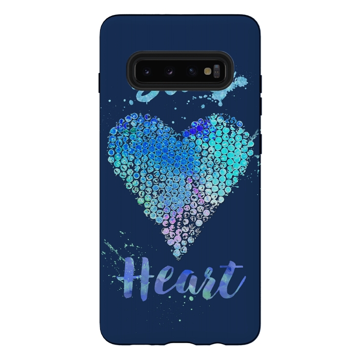 Galaxy S10 plus StrongFit Blue Heart  by Andrea Haase