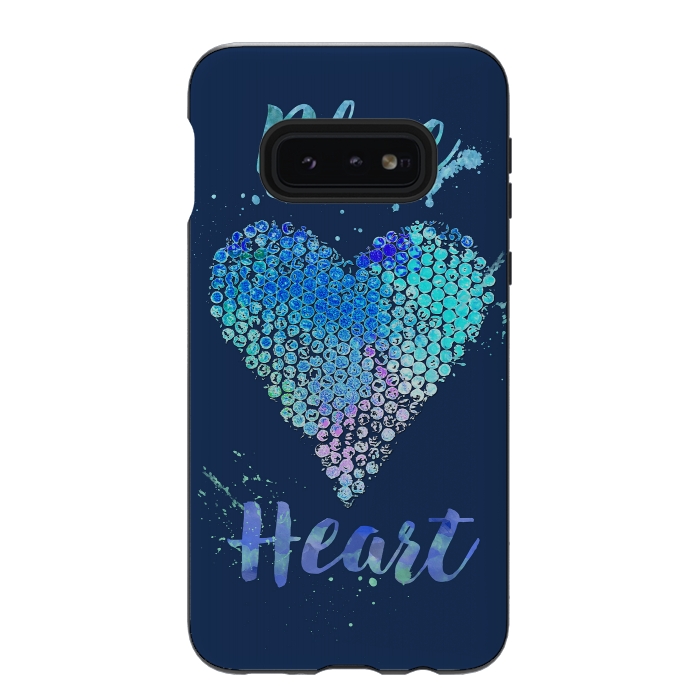 Galaxy S10e StrongFit Blue Heart  by Andrea Haase