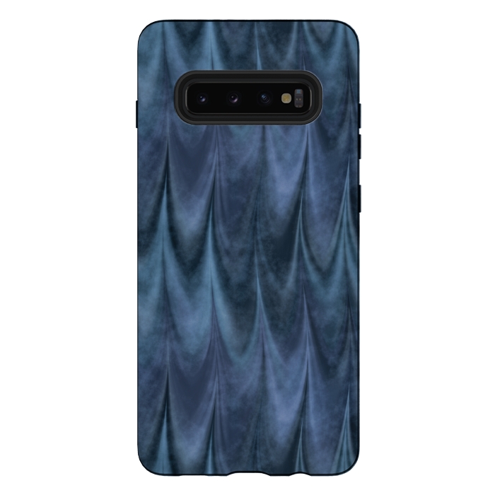 Galaxy S10 plus StrongFit Blue Wbstract Waves by Andrea Haase
