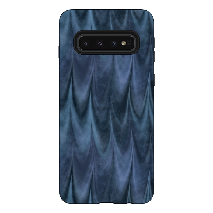 Galaxy S10 StrongFit Blue Wbstract Waves by Andrea Haase