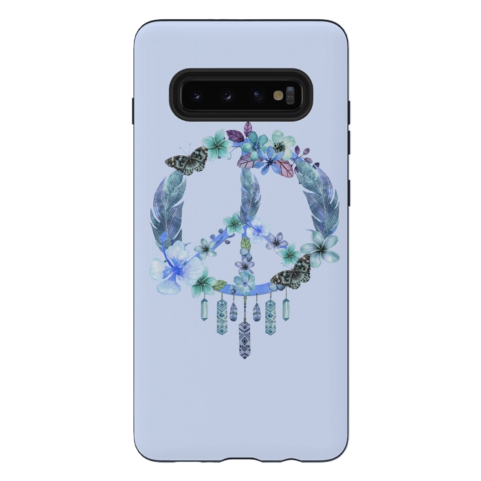Galaxy S10 plus StrongFit Blue Peace Dreamcatcher by Andrea Haase