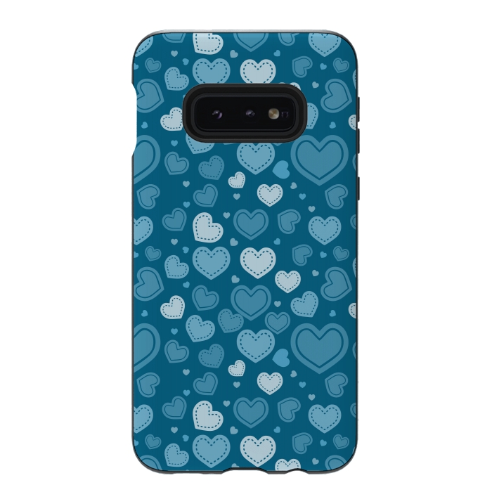 Galaxy S10e StrongFit Blue Hearts by TMSarts