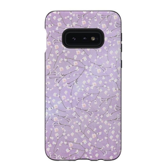 Galaxy S10e StrongFit Purple Watercolor Spring Cherry Blossom Pattern by  Utart