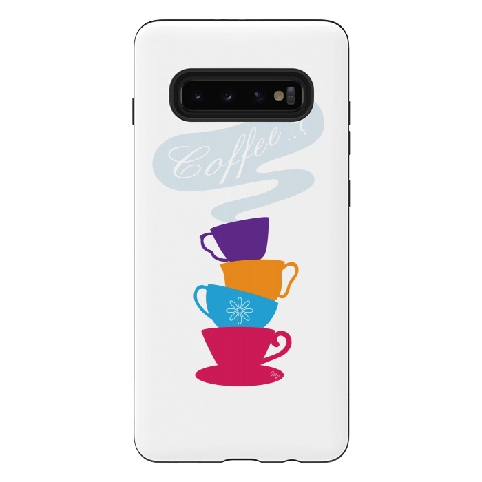 Galaxy S10 plus StrongFit Bright Coffee Cups by Martina