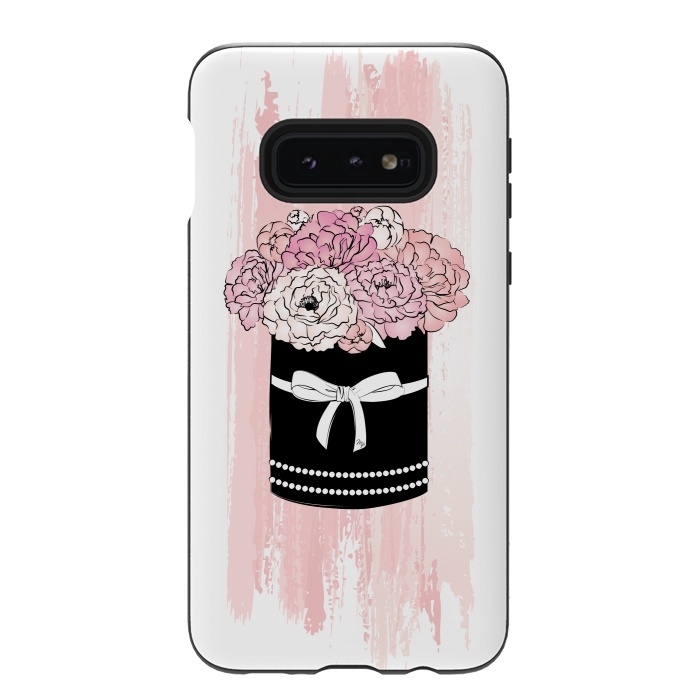 Galaxy S10e StrongFit Flower Box with pink Peonies by Martina