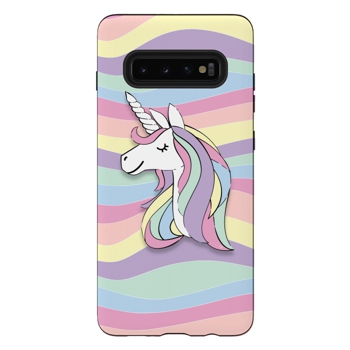Galaxy S10 plus StrongFit Cute Rainbow Unicorn by Martina