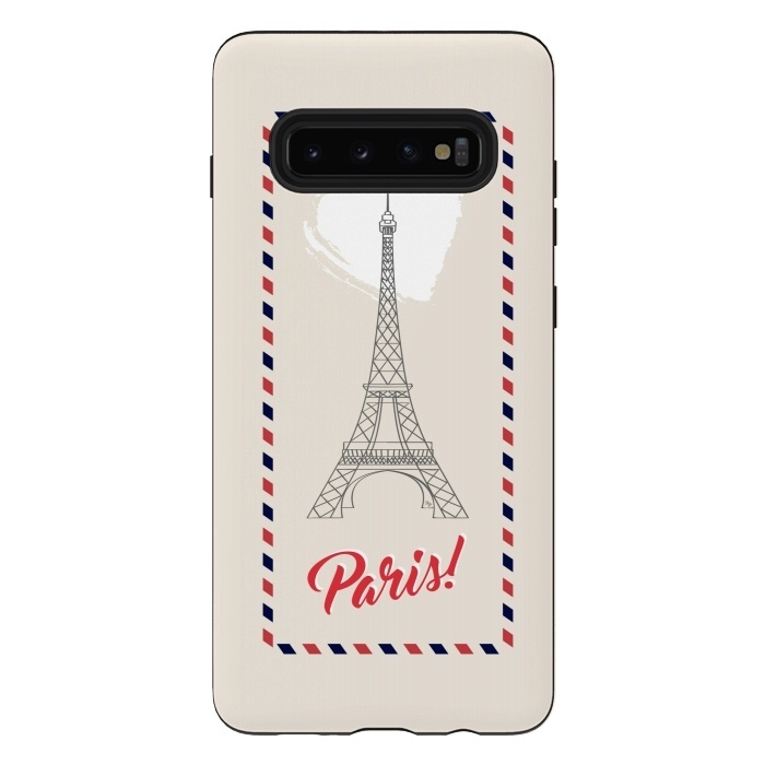 Galaxy S10 plus StrongFit Vintage envelope Eiffel Tower in Paris by Martina