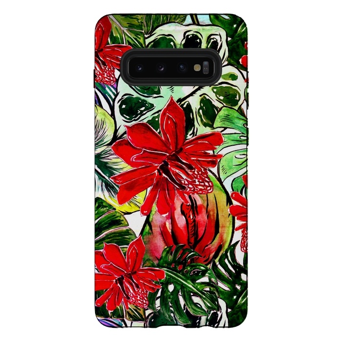 Galaxy S10 plus StrongFit Aloha Tropical Passiflora Jungle by  Utart
