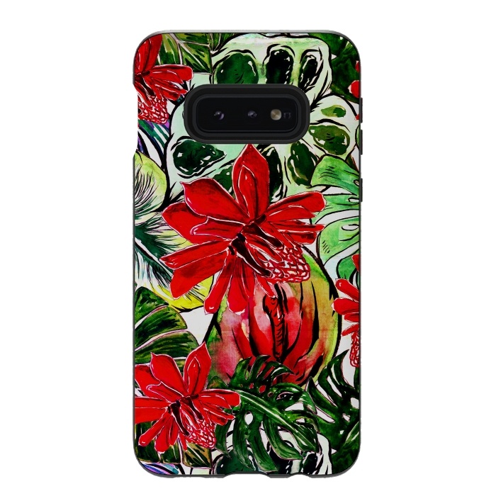 Galaxy S10e StrongFit Aloha Tropical Passiflora Jungle by  Utart