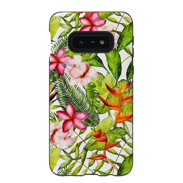 Galaxy S10e StrongFit Aloha Tropical Flower Jungle Pattern by  Utart