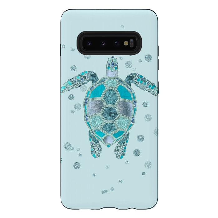 Galaxy S10 plus StrongFit Underwater Glamour Turtle by Andrea Haase