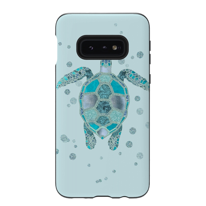 Galaxy S10e StrongFit Underwater Glamour Turtle by Andrea Haase