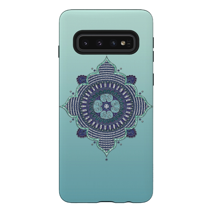 Galaxy S10 StrongFit Precious Turquoise Mandala Ornament by Andrea Haase