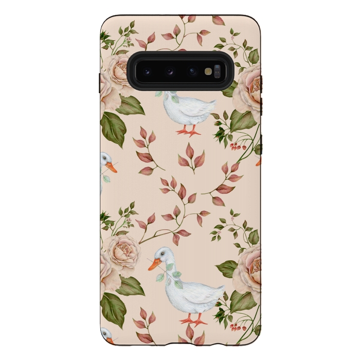 Galaxy S10 plus StrongFit Goose in Rose Garden by Creativeaxle