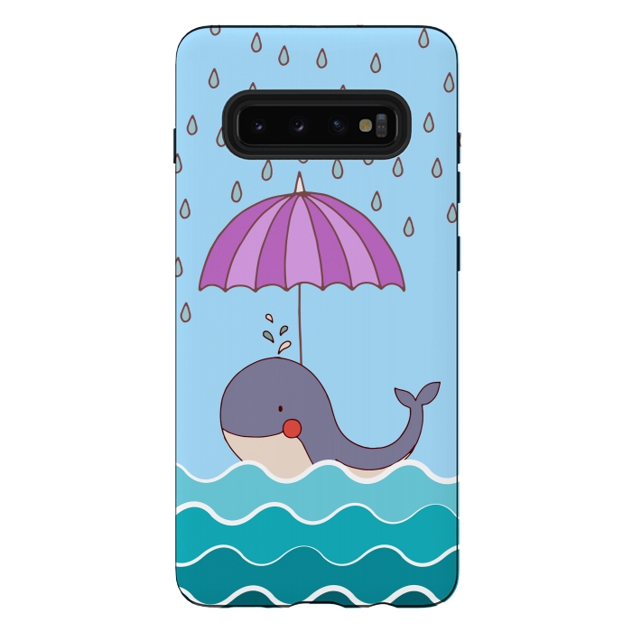 Galaxy S10 plus StrongFit Swimming Whale by Creativeaxle