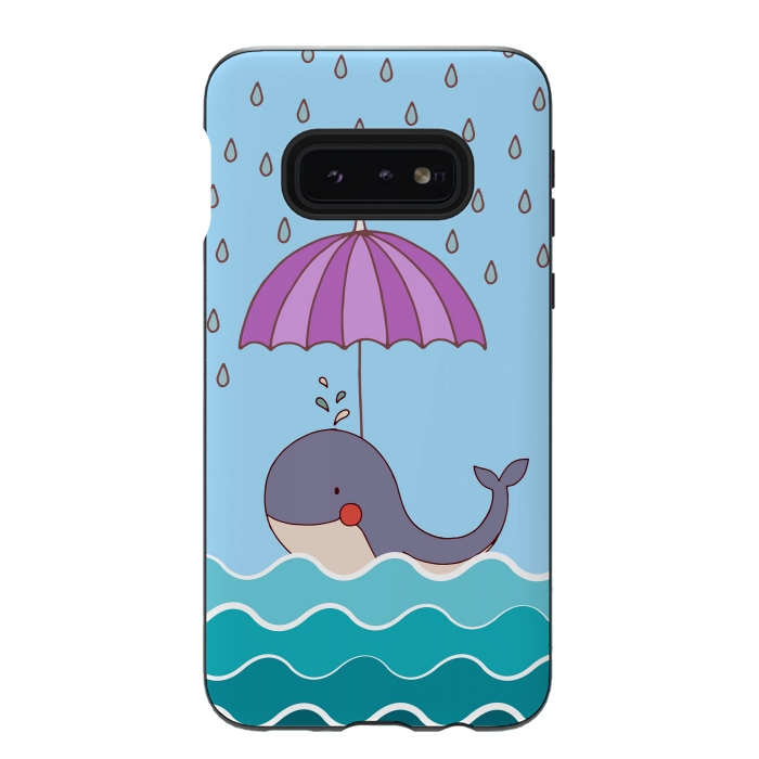 Galaxy S10e StrongFit Swimming Whale by Creativeaxle