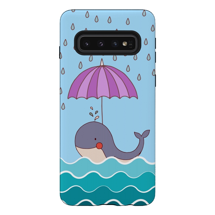 Galaxy S10 StrongFit Swimming Whale by Creativeaxle