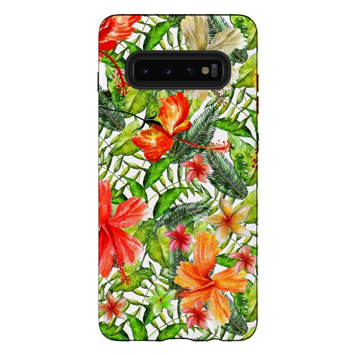 Galaxy S10 plus StrongFit Hibiscus Pattern by  Utart