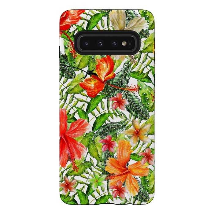 Galaxy S10 StrongFit Hibiscus Pattern by  Utart