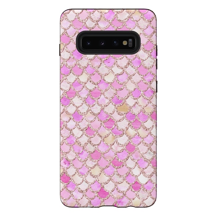 Galaxy S10 plus StrongFit Light Pink hand drawn mermaid scales by  Utart