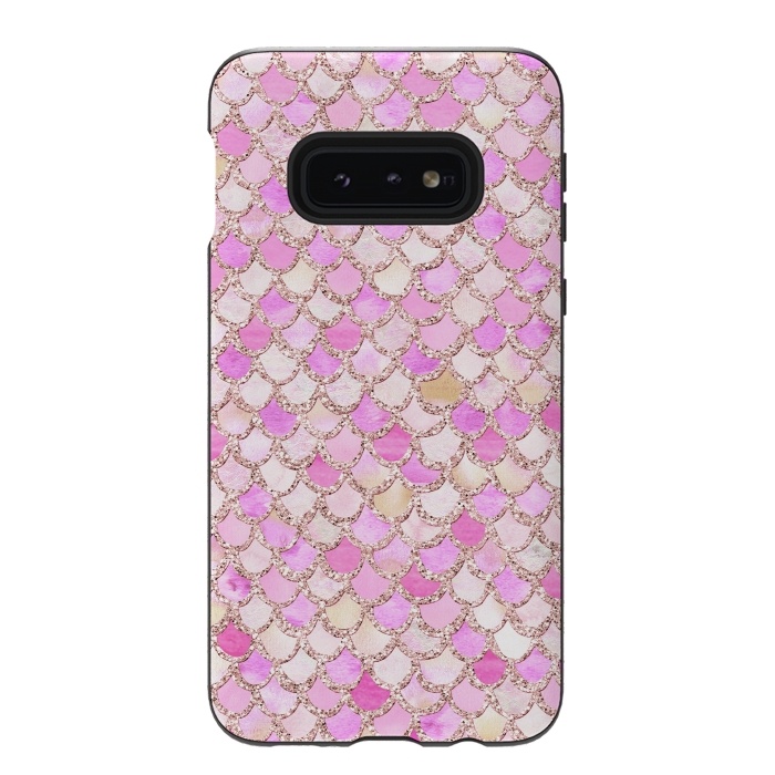 Galaxy S10e StrongFit Light Pink hand drawn mermaid scales by  Utart