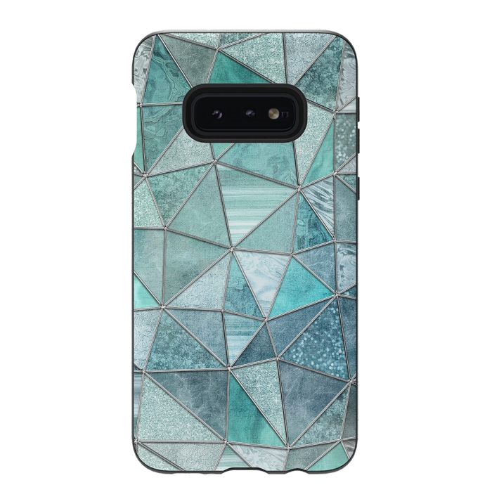 Galaxy S10e StrongFit Stained Glass Glamour Teal And Turquoise by Andrea Haase