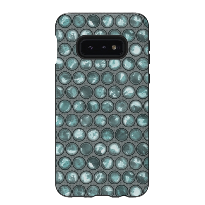 Galaxy S10e StrongFit Green Glass Bead Pattern by Andrea Haase