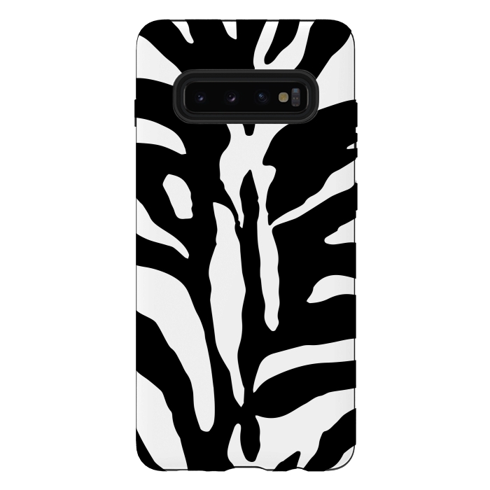 Galaxy S10 plus StrongFit Black And White Zebra Print 2 by Andrea Haase