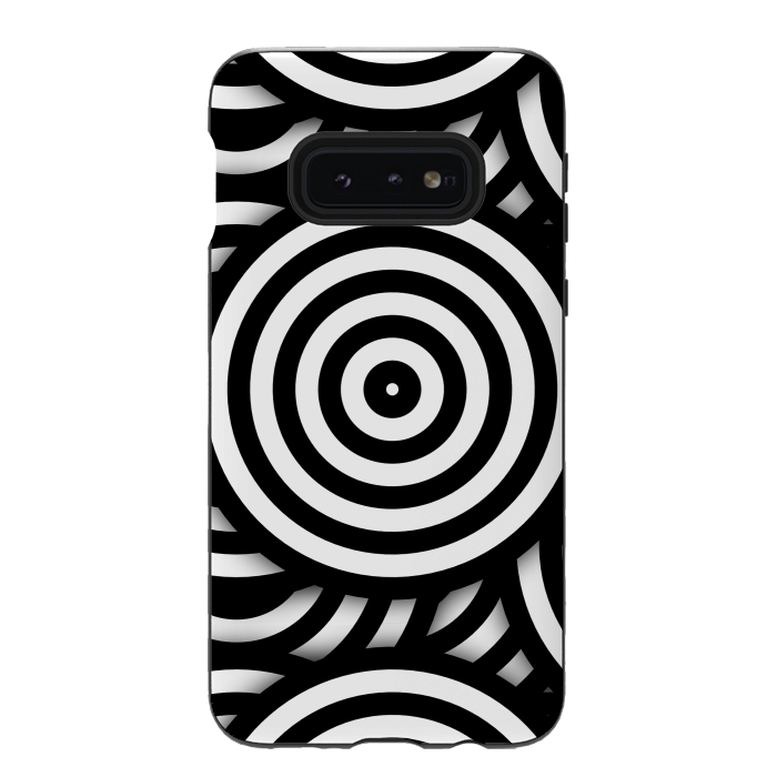 Galaxy S10e StrongFit Pop-Art Circle Pattern Black White 2 by Andrea Haase