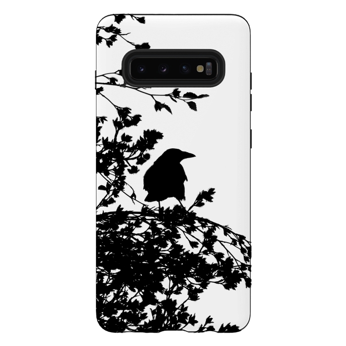 Galaxy S10 plus StrongFit Black And White Bird by Andrea Haase