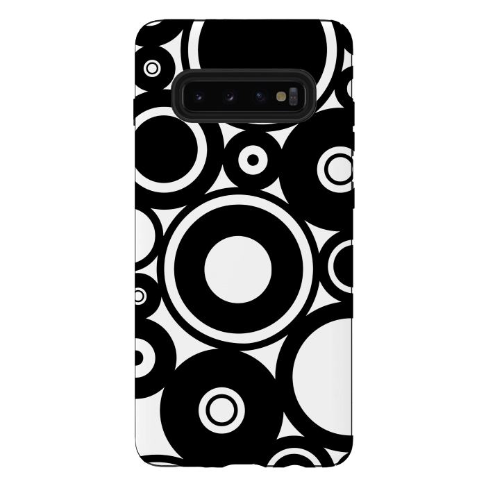 Galaxy S10 plus StrongFit Pop-Art Black White Circles by Andrea Haase