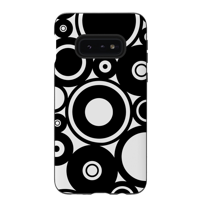 Galaxy S10e StrongFit Pop-Art Black White Circles by Andrea Haase