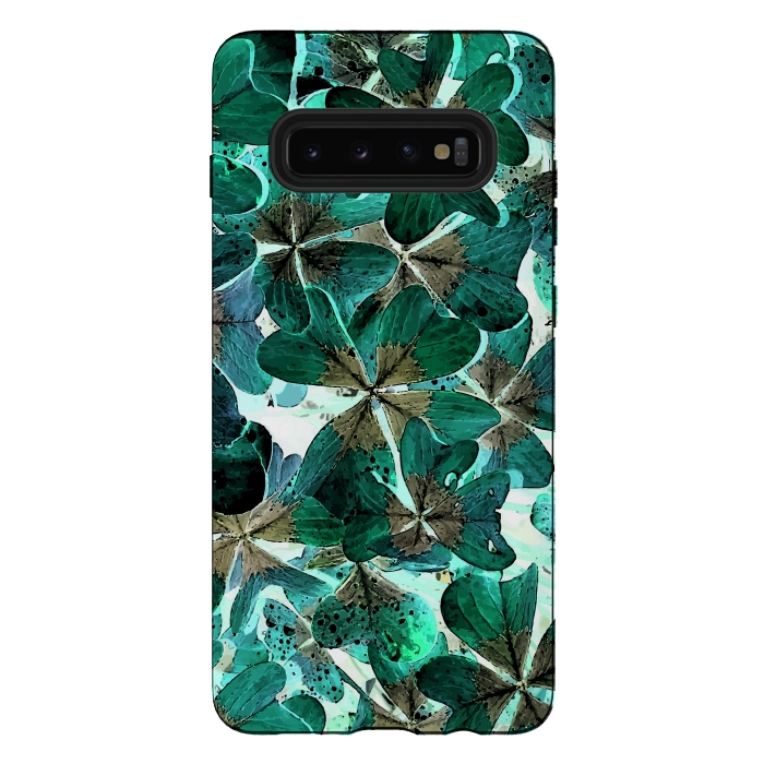 Galaxy S10 plus StrongFit Lucky Leaves v1 by Creativeaxle