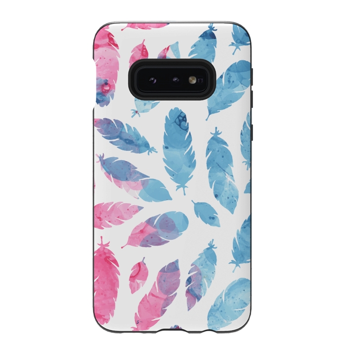 Galaxy S10e StrongFit Peaceful Feather by Creativeaxle