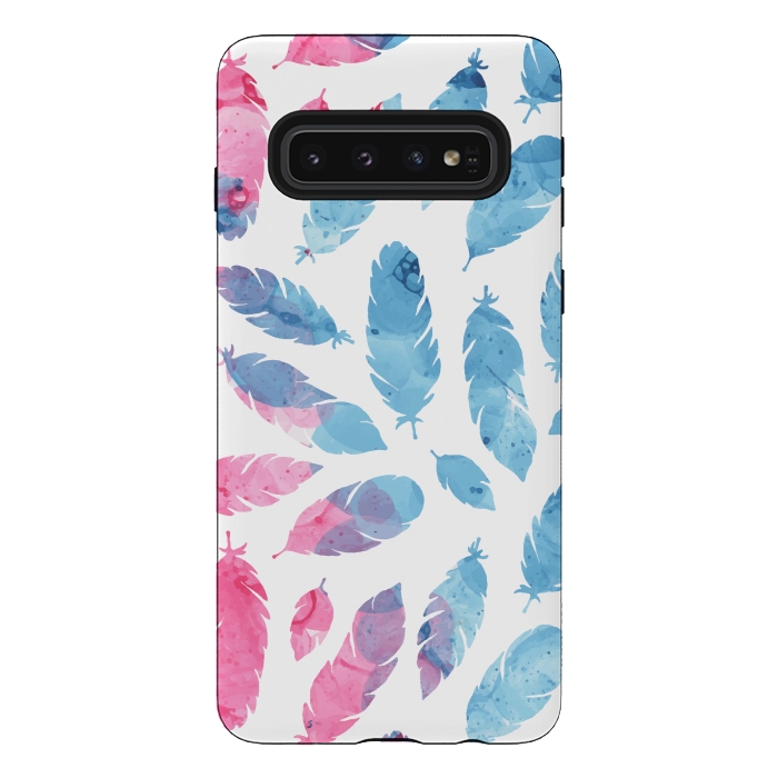 Galaxy S10 StrongFit Peaceful Feather by Creativeaxle