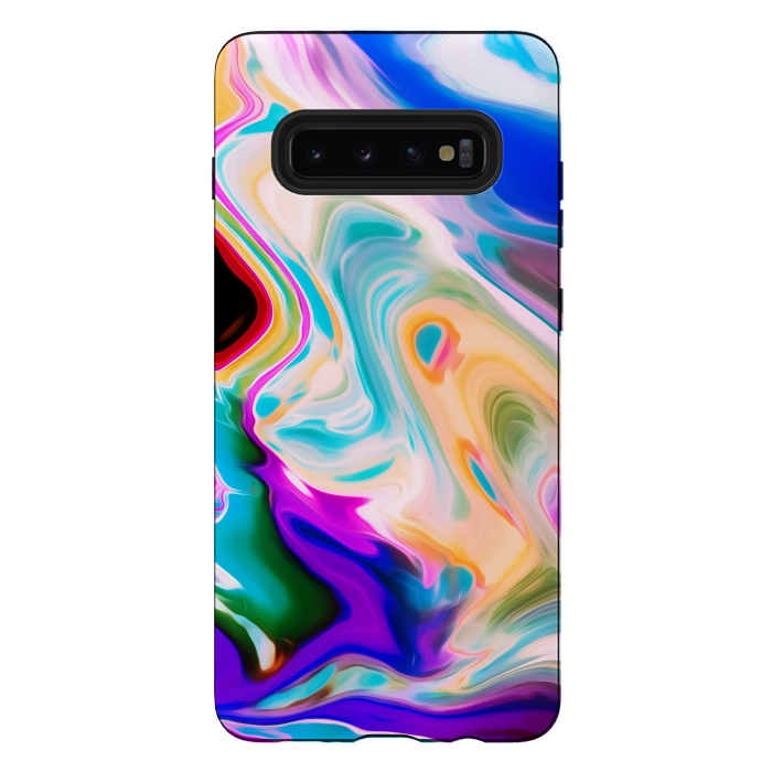 Galaxy S10 plus StrongFit Colorful Abstract Marble Swirls by Dushan Medich
