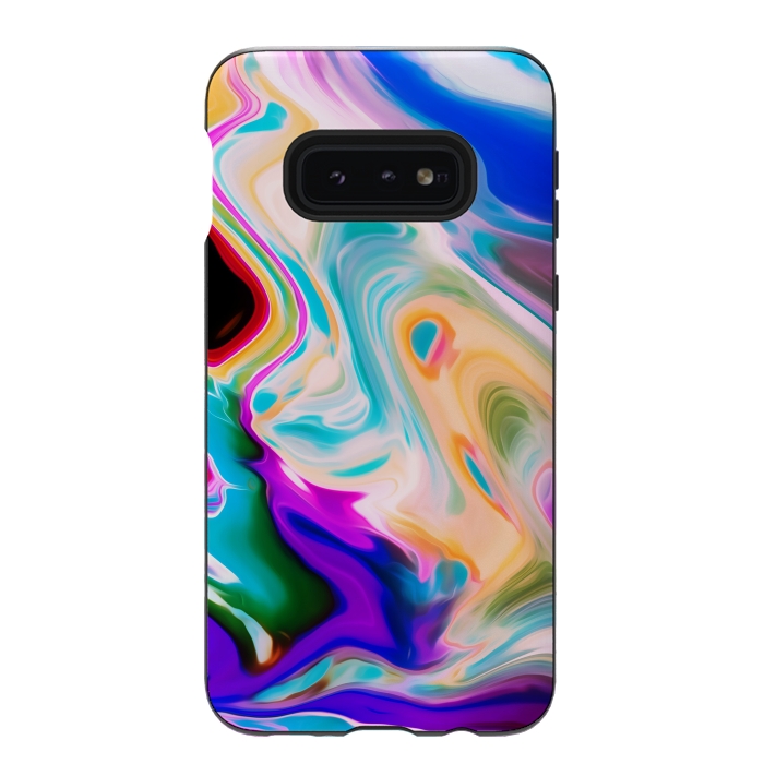 Galaxy S10e StrongFit Colorful Abstract Marble Swirls by Dushan Medich