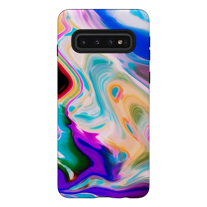 Galaxy S10 StrongFit Colorful Abstract Marble Swirls by Dushan Medich