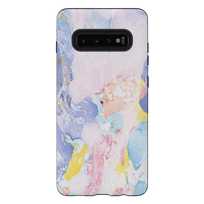 Galaxy S10 plus StrongFit Colorful Marble Paper Texture by Dushan Medich