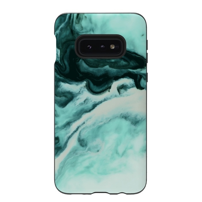 Galaxy S10e StrongFit Abstract marbling mint by Mmartabc