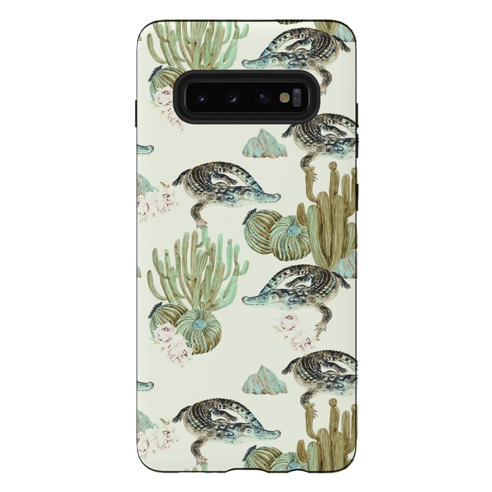 Galaxy S10 plus StrongFit Crocodile pattern on the cactus by Mmartabc